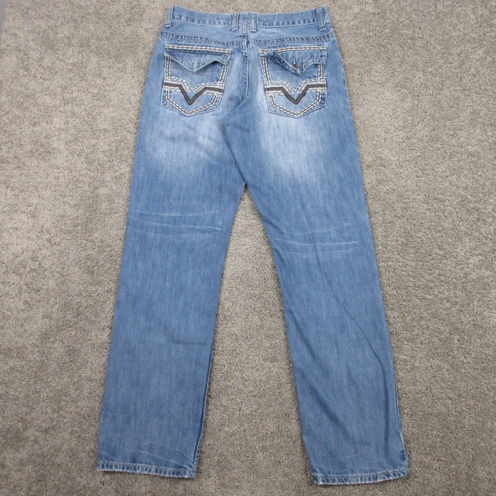 Helix Jeans Mens 30x32 Blue Flap Pocket Grunge Skater Faded Denim Pants